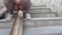 Public piss  Milf loves to urinates on stairs and outdoors  Amateur fetish  Public piss  Milf loves to urinates on stairs and outdoors  Amateur fetish