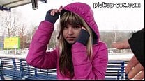 Real amateur Eurobabe Gina Gerson nailed in a train