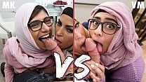 BANGBROS Mia Khalifa VS Violet Myers Epic Showdown Who was better You decide