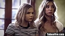 Naughty lesbo teens threesome banged by their counselor Naughty lesbo teens threesome banged by their counselor
