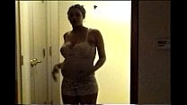 Housewife Juliana Pregnant blowjob with huge milky boobs
