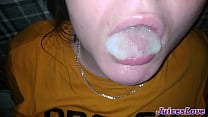 Swallowed mouthful of cum ndash close up blowjob