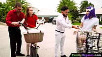 FamilyOrgasm Step Dads Teaching to Ride Bycile to their Stepdaughters