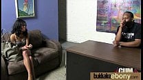 Ebony gets group cumshots 3