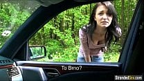Teen Belle Claire gets a free ride fuck and cum from dude
