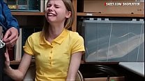 Slender teen babe Catarina Petrov caught stealing merchandise and gets her sweet pussy fucked in LP office Shoplyfter