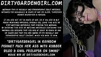 Dirtygardengirl in rainbow fishnet fuck her ass with rubber dildo amp anal prolapse on swing Dirtygardengirl in rainbow fishnet fuck her ass with rubber dildo amp anal prolapse on swing
