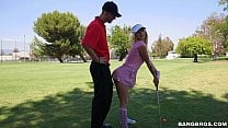 Sexy Golfer Girl gets on Her Knees for Dick