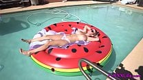 Big boobs blond gets fuck on a raft TheFoxxxLife