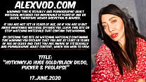 Hotkinkyjo huge gold black dildo pucker amp anal prolapse