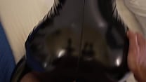 He picks me up and fucks me from behind  and cums on my latex suit  I love doggystyle He picks me up and fucks me from behind  and cums on my latex suit  I love doggystyle