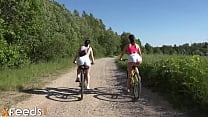 MyDirtyNovels Bike ride ends for couple and cute teen with anal FFM