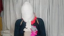 Hijab girl Self bondage