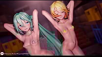 Hai Phut Hon Hatsune Miku amp Kagamine Rin Vocaloid MMD r18