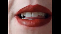 Slutty red mouth telling you what I want you to do to me