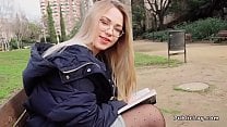 Blonde in pantyhose fucks in bushes Blonde in pantyhose fucks in bushes