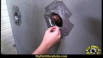 Ebony Hottie Milking Cocks in the Gloryhole 20