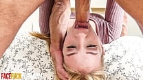 Hot Blonde Babe Sucks Cock Like A Champ In Upside Down Rough Face Fuck Sesh