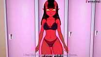 Meru the Succubus  amp  Mavis Dracula in the lockers room   Individual sex while one watching   4 Mill Especial   Free
