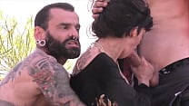 Threesome BDSM in full nature Threesome BDSM in full nature
