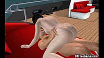 Foxy 3D cartoon brunette gets fucked on a boat