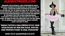Maria Fisting a halloween witch take huge dildo up her ass hole  fisting her pierced pussy  amp  anal prolapse Maria Fisting a halloween witch take huge dildo up her ass hole  fisting her pierced pussy  amp  anal prolapse