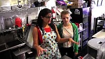 Young blonde Alani Pi has job interview as barista at Penny Barber 039 s quick service coffee shop Young blonde Alani Pi has job interview as barista at Penny Barber 039 s quick service coffee shop