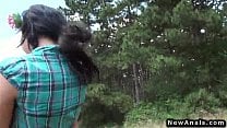 Sexy teen anal fucking outdoor POV doggy style