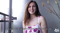 CASTING FRANCAIS First time porn audition with sexy French Canadian newbie