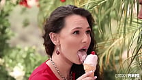 Liz Jordan Dribbles Ice Cream on Her Perky Natural Tits And Gets Rimmed and Pounded Doggystyle by Codey Steele Outdoors