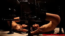 Lezdom mistress restrains subs together