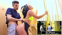 Petite Big Ass Latina Serving Lemonade While Being Fucked in the Ass