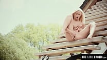 Sexy blonde gets naked outdoors and masturbates to a wild orgasm Sexy blonde gets naked outdoors and masturbates to a wild orgasm
