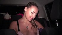 Big tits star Krystal Swift undressing in a car on the way to public gang bang Big tits star Krystal Swift undressing in a car on the way to public gang bang