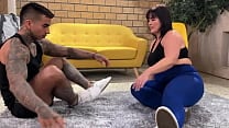 Handsome tattooed personal trainer attends to a big ass milf and he recommends her to do cardio Handsome tattooed personal trainer attends to a big ass milf and he recommends her to do cardio