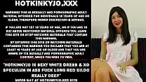 Hotkinkyjo in sexy white dress amp XO speculum in ass fuck long red dildo really deep Hotkinkyjo in sexy white dress amp XO speculum in ass fuck long red dildo really deep
