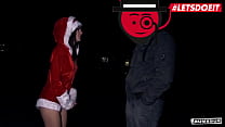 BUMSBUS    Lullu Gun  Petite German Brunette Girl Offers her Mouth and Pussy during Christmas