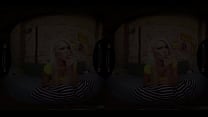 Solo blonde Izzy Delphine is using a sex toy in VR