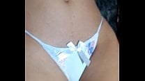 Novinha gatinha de calcinha branca