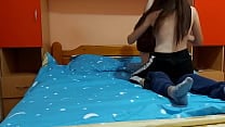 Teen girlfriend with tight pussy rides boyfriend  039 s dick Teen girlfriend with tight pussy rides boyfriend  039 s dick