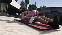 GTA 5 Babe doing Yoga gets Fucked