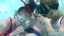 Two hot girls blow big cock in the pool Two hot girls blow big cock in the pool