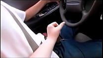Wife Teaches Teen To Drive While Playing with his Dick amp Make Him Cum Huge