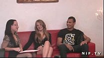 young french slut gets hard anal fucked in threesome