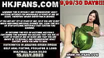 Hotkinkyjo in amazing green dress self anal fisting prolapse amp long multiball black dildo Hotkinkyjo in amazing green dress self anal fisting prolapse amp long multiball black dildo