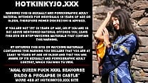 Anal Queen fuck XXXL Seahorse dildo amp prolapse in castle