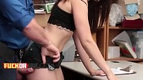 Hot brunette babe prefer to please sexually the officer than going to jail and have problems with the law Hot brunette babe prefer to please sexually the officer than going to jail and have problems with the law