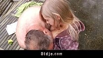 Incredible sex between sweet teenager and old bastard