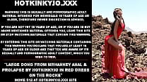 Large dong from mrHankey anal amp prolapse by Hotkinkyjo in red dress on the rocks