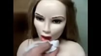 Sex doll love doll Open mouth and streatch she gives head